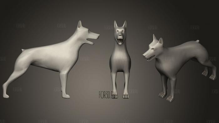 Dobermann Dog stl model for CNC